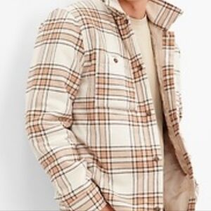 Gap Men's Quilted Lined Flannel Shirt Medium Check New Construction Size M
